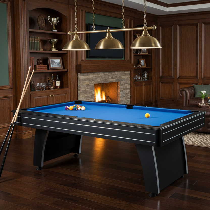 7 Ft Blue Top Pool Table – Luxury Game Room