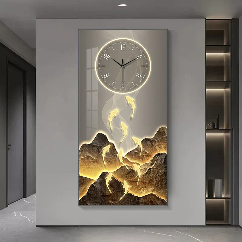 Dlight Decor Wall Clock Lamp with Crystal Glow