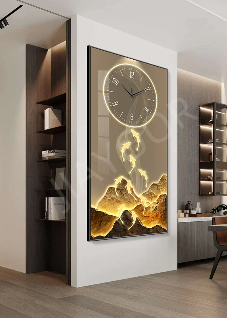 Dlight Decor Wall Clock Lamp with Crystal Glow