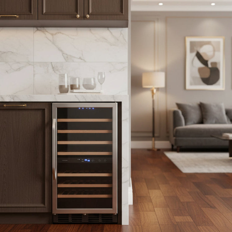 Edgestar 24-Inch 141 Bottle Capacity Freestanding Dual Zone Wine Cooler With Interior Lighting [CWR1552DZ] (SAK49245)