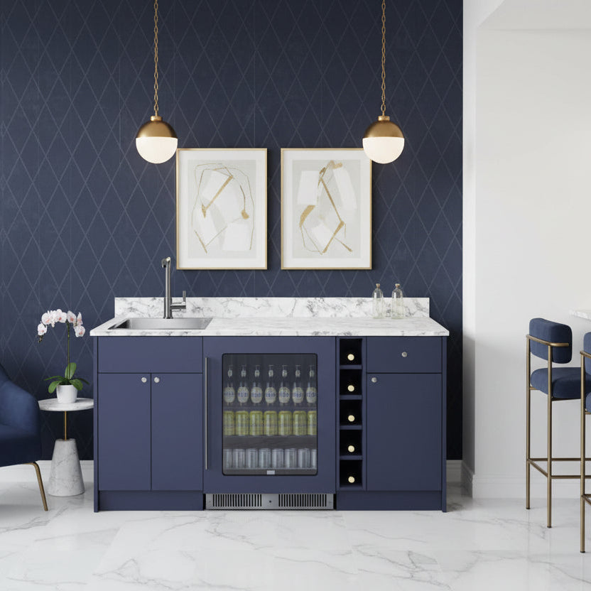 Summit Oasis Wet Bar Kitchenette With Countertop, Beverage Center, And Fully Assembled Cabinetry [OASISWH35] (SAK19178)