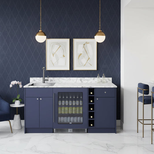 Summit Oasis Wet Bar Kitchenette With Countertop, Beverage Center, And Fully Assembled Cabinetry [OASISWH35] (SAK19178)